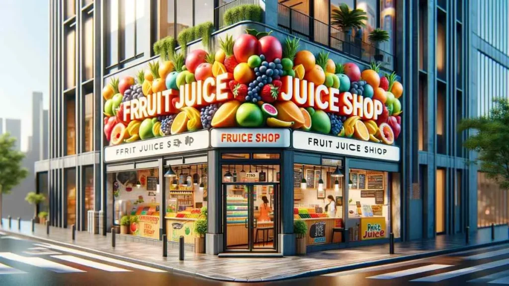 Fruit Juice Shop Illustration