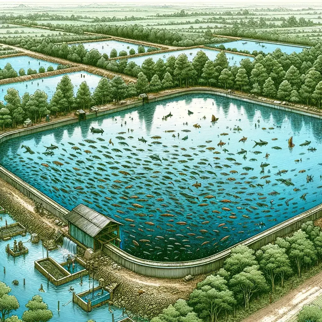 Fishes inside a pond